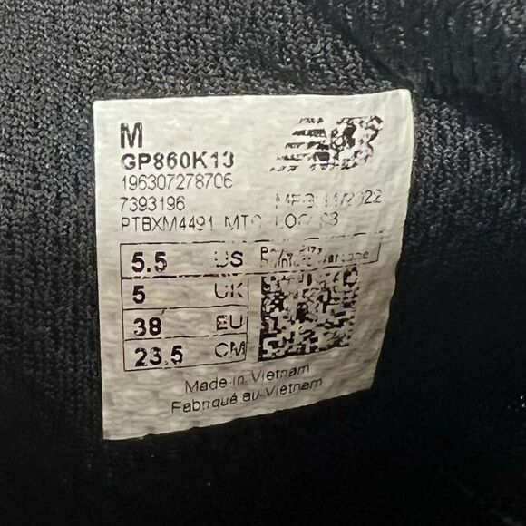 New Balance Fresh Foam 860 Womens Size 5.5 Sneakers Athletic Shoes Black - Picture 6 of 12